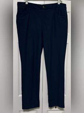Johnnie-O Prep-formance Mens 38 x 32 Blue Polyester Straight Leg Golf Pants